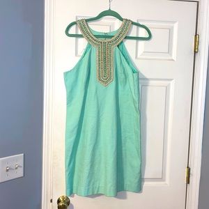 Lilly Pulitzer Size 12 Mint Beaded Shift Dress
